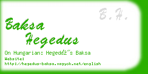 baksa hegedus business card